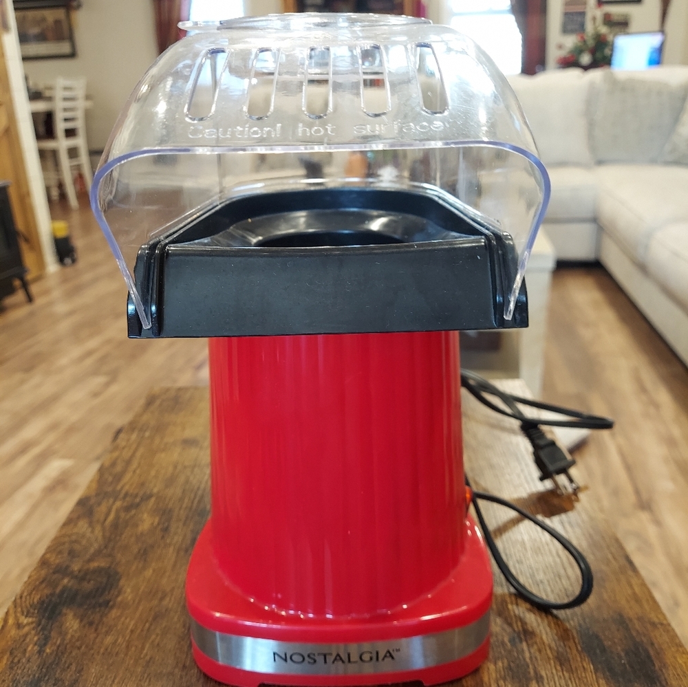 Popcorn Maker Air-Pop Red Nostalgia Easy To Use Tested Works